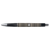 Monogram taupe strepen pen (Voorkant)