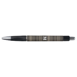Monogram taupe strepen pen