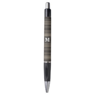 Monogram taupe strepen pen
