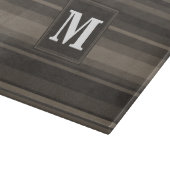 Monogram taupe strepen snijplank (Hoek)