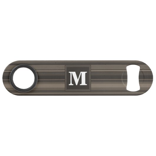 Monogram taupe strepen speed flessenopener (Voorkant (Horizontaal))