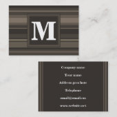 Monogram taupe strepen visitekaartje (Voorkant / Achterkant)