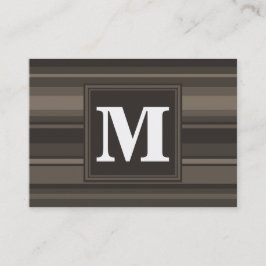 Monogram taupe strepen visitekaartje