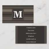 Monogram taupe strepen visitekaartje (Voorkant / Achterkant)