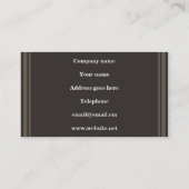 Monogram taupe strepen visitekaartje (Achterkant)