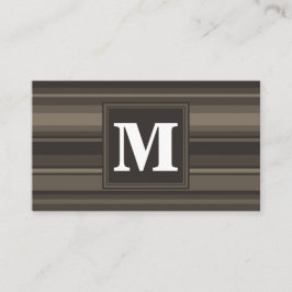 Monogram taupe strepen visitekaartje