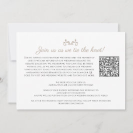 Monogram taupe witte trouw livestream QR-code Aankondiging