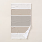 Monogram Taupes en Linnen met Wit Bad Handdoek (Handdoek)