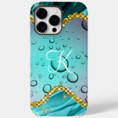 Monogram Teal Folie Gouden Afwerking Fantasie Rege Case-Mate iPhone Case (Achterkant)