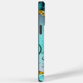 Monogram Teal Folie Gouden Afwerking Fantasie Rege Case-Mate iPhone Case (Achterkant / Rechts)