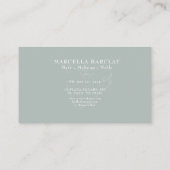 Monogram Teal Glitter Marmer Haar Make-up Visitekaartje (Achterkant)