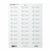 Monogram Tealblauwe Bladgroen Krans Retouradres Etiket (Full Sheet)