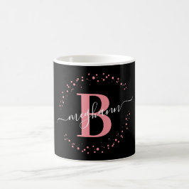 Monogram-teken voor Girly Trendy Pink Koffiemok
