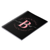 Monogram-teken voor Girly Trendy Pink Notitieboek (Linkerzijde)