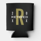 Monogram Tekst in ruste Retirement Black Gold Whit Blikjeskoeler (Voorkant)