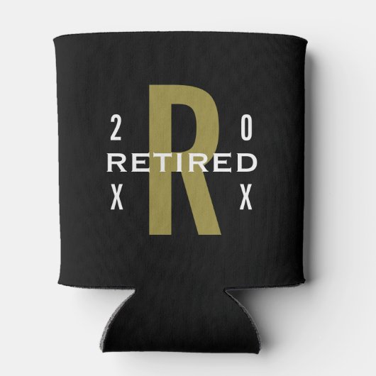 Monogram Tekst in ruste Retirement Black Gold Whit Blikjeskoeler (Achterkant)