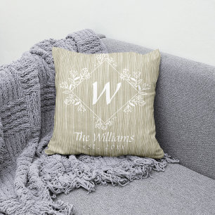 Monogram Tekst Rustic Farmhouse Kussen