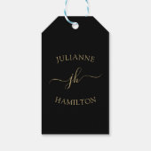 Monogram Tekst Sjabloon Cadeaubijslagsels Cadeaulabel (Achterkant)