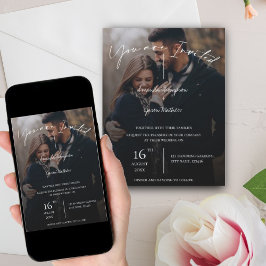 Monogram Tekstbedekking Typografie Foto Weddenscha Kaart