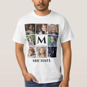 Monogram Tekstinstagram Foto collage toevoegen T-shirt