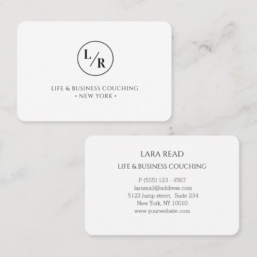 Monogram, ten minste wit visitekaartje (Voorkant / Achterkant)