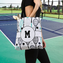 Monogram Tennis Racket Pattern Canvas tas