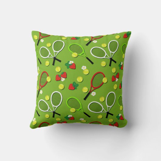 Monogram Tennis Thema Green Patterned Kussen (Achterkant)