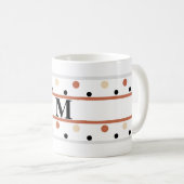 Monogram Terra Cotta Zand Polka Dots Koffiemok (Voorkant rechts)