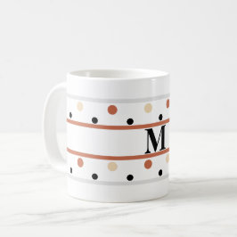 Monogram Terra Cotta Zand Polka Dots Koffiemok