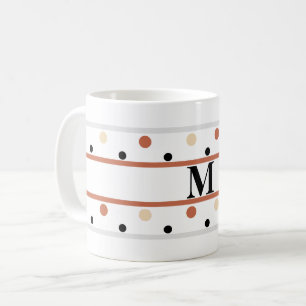 Monogram Terra Cotta Zand Polka Dots Koffiemok