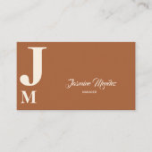 Monogram Terracota Typografie Visitekaartje (Voorkant)