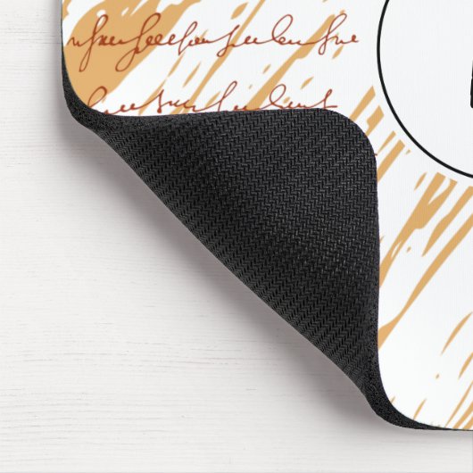 Monogram Terracotta Abstracte Doodle Muismat (Hoek)