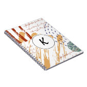 Monogram Terracotta Abstracte Doodle Notitieboek (Rechterzijde)