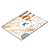 Monogram Terracotta Abstracte Doodle Notitieboek (Linkerzijde)