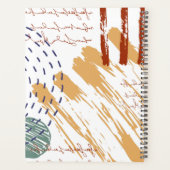 Monogram Terracotta Abstracte Doodle Planner (Achterkant)