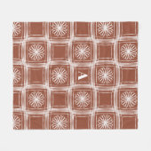 Monogram Terracotta Boho check bloemenpatroon Fleece Deken (Voorkant (Horizontaal))