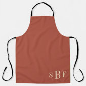 Monogram Terracotta Boho Midden Eeuwse Keukencadea Schort (Voorkant)