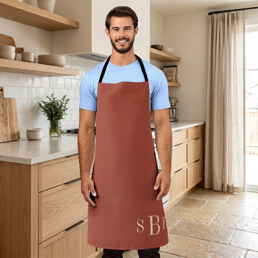 Monogram Terracotta Boho Midden Eeuwse Keukencadea Schort