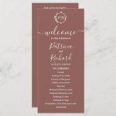 Monogram Terracotta Huwelijksprogramma Programmakaart (Voorkant / Achterkant)