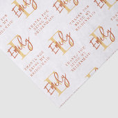 Monogram Terracotta Pattern Bridesmaid Bedankt Tis Tissuepapier (Detail)