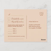 Monogram Terracotta RSVP Aangepast maalverzoek Briefkaart (Achterkant)