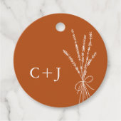 Monogram Terracotta Simple Botanical Wedding Bedankjes Labels (Voorkant)