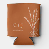 Monogram Terracotta Simple Botanical Wedding Favor Blikjeskoeler (Voorkant)