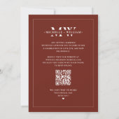 Monogram Terracotta Trouwfotolijst Modern Save The Date (Achterkant)
