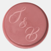 Monogram terracotta wax - huwelijksstickers ronde sticker (Voorkant)