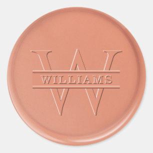 Monogram Terracotta Wax Seal Sticker