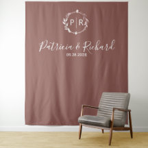 Monogram Terracotta Wedding Backdrop