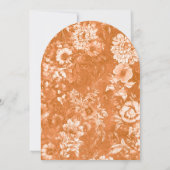 Monogram Terracotta Witte Bloemen Bruiloft Kaart (Achterkant)