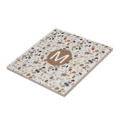Monogram Terrazzo moderne steenlook Tegeltje (Zijkant)