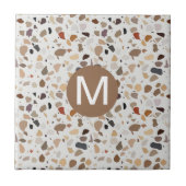Monogram Terrazzo Moderne Stenen look Tegeltje (Voorkant)